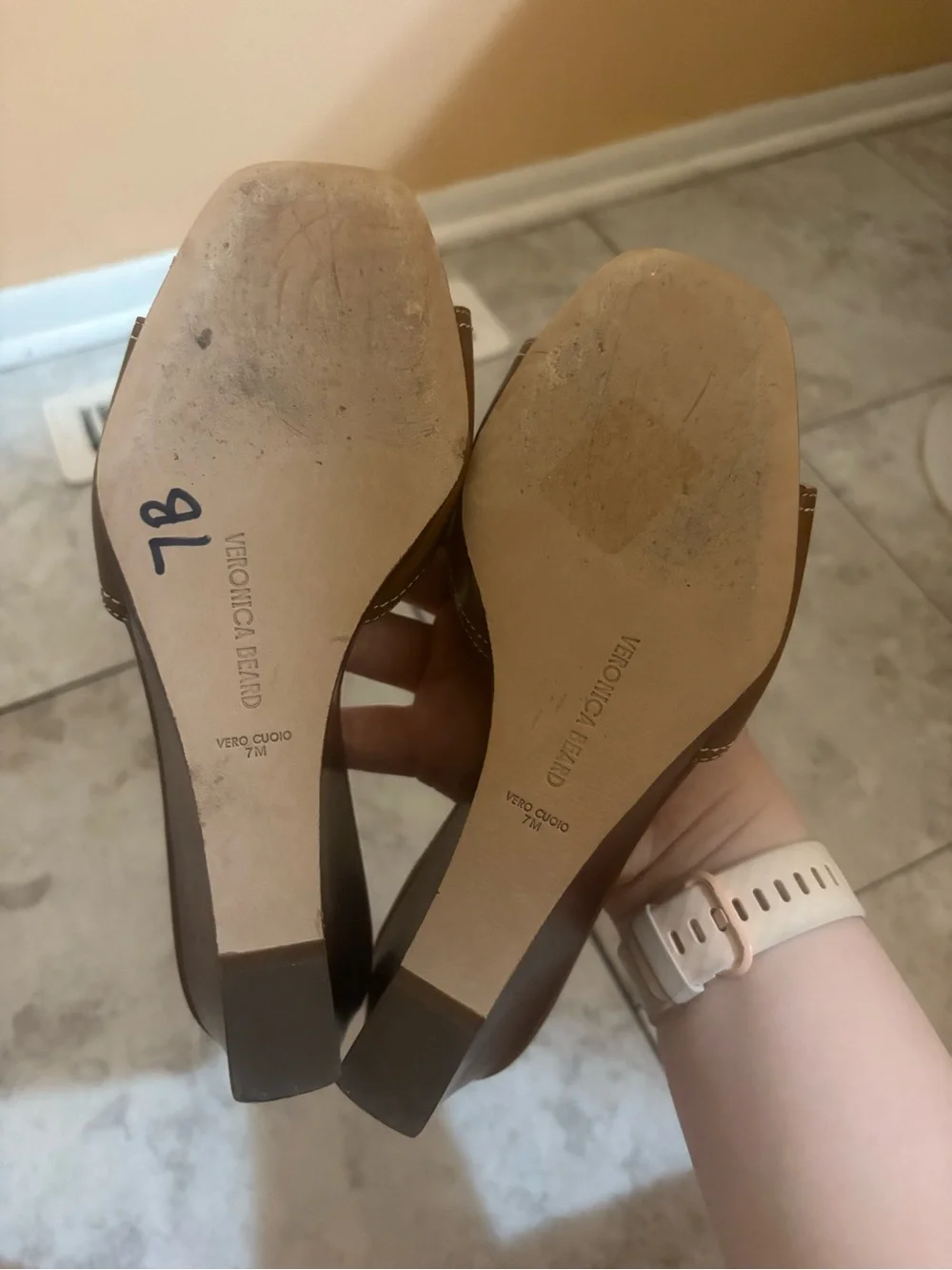 Veronica Beard Ellen Wedge Sandals in Brown